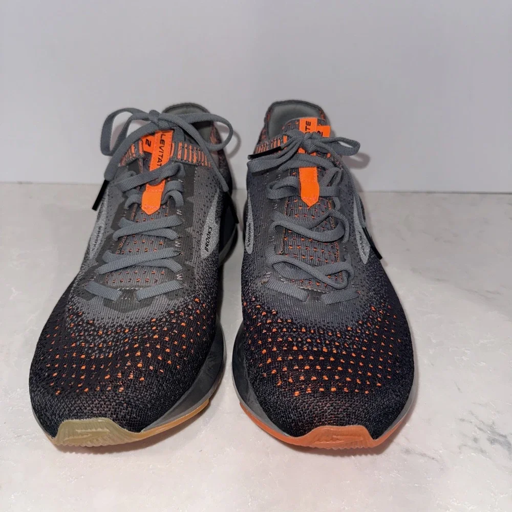Brooks Mens Levitate 2 Running Shoe - Grey/Black/Orange - 9